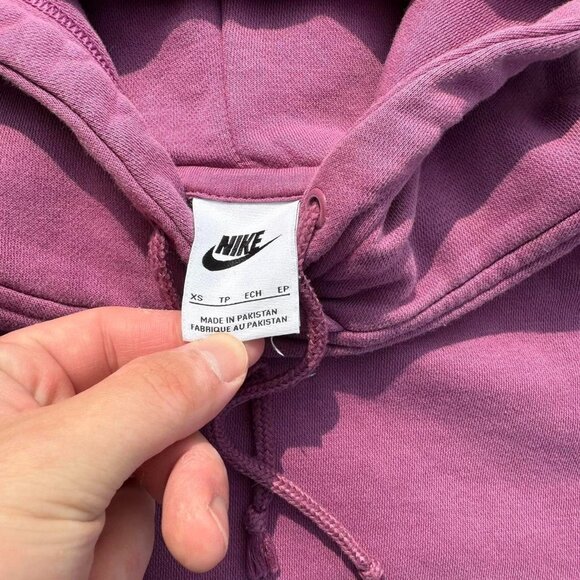 Women's Nike Pink Center Check Pullover Hoodie - Picture 3 of 5